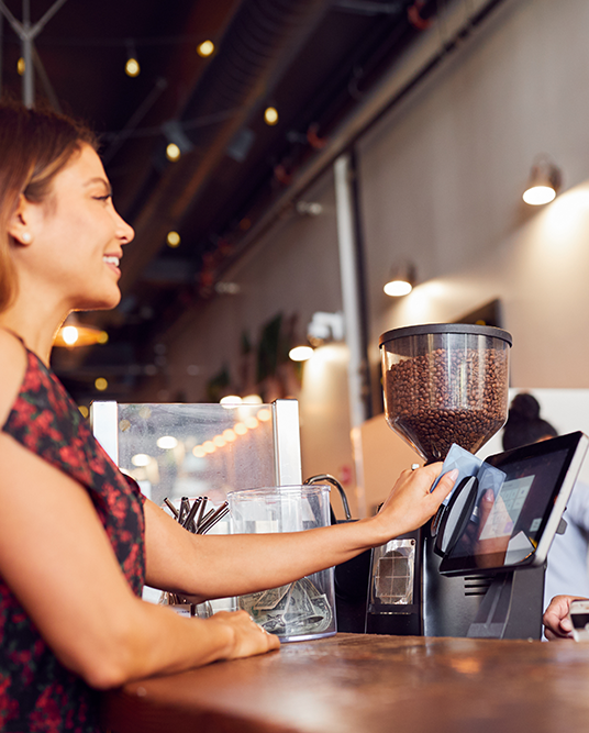 image of lady at checkout